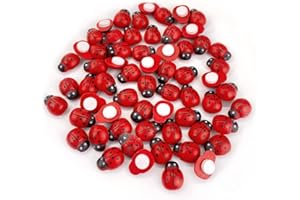 Andiker Coccinelle di api in Legno, Autoadesive Decorazione di Piccole Api in Resina Bumblebee Coccinelle per Fai da Te Album di Ritagli Ornamenti