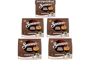 Senseo Pads Extra Strong, 80 Kaffeepads, 5er Pack, 5 x 16 Getränke