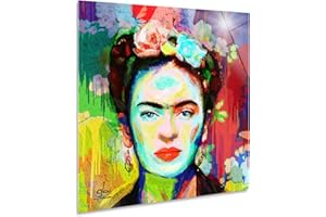 Giallobus - Cuadro - Frida - Vidrio acrílico - 70x70 - Listo para Colgar - Cuadros Modernos para el hogar