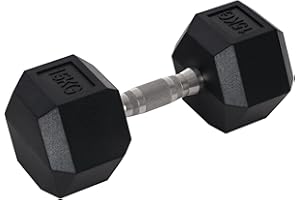 HOMCOM 12.5KG/15KG/17.5KG/20KG Single Rubber Hex Dumbbell Portable Hand Weights Dumbbell for Home Gym Workout Fitness