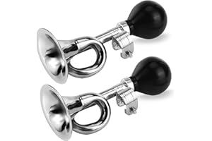 JSMTKJ 2 PiezasTimbre de Bicicleta Campana Timbre de Bicicleta Bocina de Aire de Metal Bocina Retro de Metal con Abrazadera Ajustable para Vehículos Bicicletas Coche