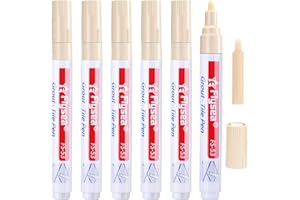 Outus 6 Pièces Stylo de Carrelage pour Restauration et Réparation de Coulis Mural - Marqueur de Remplissage pour Mur, Sol, Cuisine (Beige)