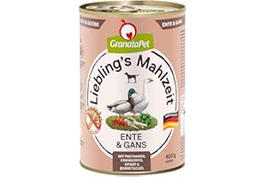 GranataPet Liebling's Mahlzeit Pato & Gans, Comida húmeda para Perros, Comida para Perros sin Cereales y sin azúcares, pienso Completo, 6 x 400 g