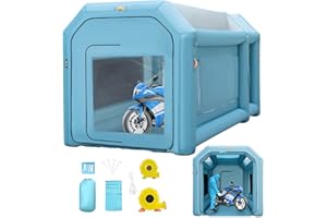 VEVOR Cabine Peinture Gonflable 4x2,5x2,5 m Tente Tunnel Pulvérisation Garage Tissu Oxford 210D PVC Souffleur Gonflage 680W Souffleur Ventilation 330W Tente pour Mécaniciens Automobile Pièces Voiture