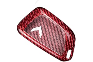 Kwak's Osłona kluczyka samochodowego, obudowa na klucze z włókna węglowego kompatybilna z Chevrolet New Corvette C8 pilot zdalnego sterowania obudowa na klucze obudowa (czerwona)