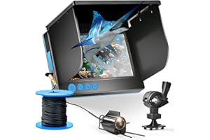 ZHFEIIRU Underwater Fishing Camera, Fish Finder, Infrared Night Vision, Wide Angle, IP65 Waterproof, with 5 Inch IPS Display, for Ice, River and Boat (5 Inch)