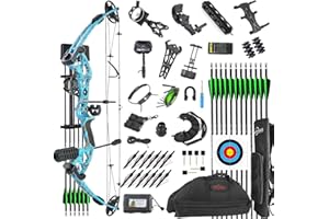 HNZMDY Archery Compound Bow and Arrow Set for Adult and Youth 30-55 Lbs Right/Left Hand Hunting Bow Set with All Bow Accessories