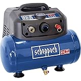 Scheppach Kompressor HC06 (1200 W, 6 L, Ansaugleistung 192 L/min, 8 bar, ölfrei, ergonomische Bauform, Standfüße, tragbar) in