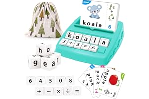 REMOKING Kids Educational Toys for 3 4 5 6 7 8 Year Old Boys Girls,Matching Letter and Number Game,Alphabet Puzzle Toys with Flash Card,Educational Board Game to Learn Spelling Words & Counting