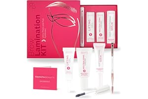 RB RENATA BEAUTY Kit Laminado de Cejas – Set de Laminación de Cejas – Kit DIY para Casa con Gel Elevador, Perm, Sérum y Cepillo Doble – Voluminosas y Definidas hasta 4 Semanas