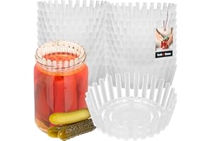 KOTARBAU® Peso de fermentación para tarros de conservas, diámetro de 100 mm, polipropileno, 2 paquetes de 10 unidades, tapas de fermentación, soporte para conservas de pepinos, colador para