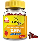 RESCUE KIDS Zen Strawberry Gummies - Emotional Wellness - Mix of 5 Original Bach Flowers - Ideal for Back to School, Travel a