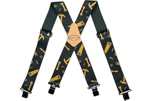 MELO WORK GEAR MELOTOUGH Bretelles réglables et élastiques en forme de X avec clips très solides pour homme 60 cm de large – Très résistantes