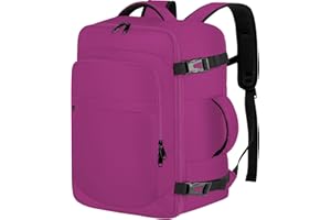 ENZOSUM For Ryanair Cabin Bags 40x20x25 Underseat Cabin Bags 45×36×20 for New Easyjet Carry on Travel Backpack Flight Bag Cabin Size for Airplanes, Black, Purple-M, 45x36x20cm (30L)