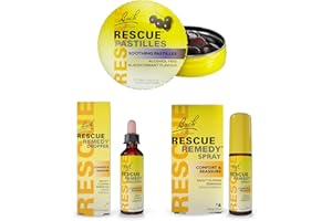 Rescue Remedy Home and Away Travel 3 Pack Bundle, Natural Flower Essences to Balance & Emotionally Recharge on The Move, Dropper 20ml, Spray 20ml, Pastilles Blackcurrant