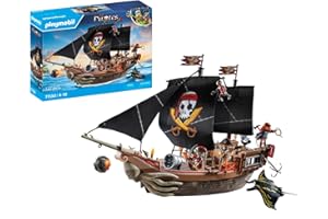 PLAYMOBIL Pirates 71530 Großes Piratenschiff, aufregende Seeschlachten und geheime Schatzsuchen auf hoher See, inklusive Kanonen, Geschossen und Anker, detailreiches Spielzeug für Kinder ab 4 Jahren