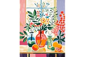 JATOK Paint by Numbers Kits for Adults, Painting Kits for Beginners On Colored Canvas, Easy DIY Acrylic Pigment Drawing Paintwork for Home Wall Decor, 16x20in Frameless, Flowers