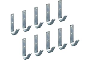 GedoTec Crochets Muraux Universels | Montage Coudés en Acier Galvanisé | Crochets de Suspension Tout Usage pour Charges Legeres et Lourdes, Pouvant Supporter Jusqu'à 30 Kg | 35 x 82 mm | Lot de 10