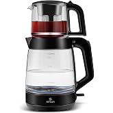 Emsan Glass Tea XL 2 in 1 Cam &Ccedil;ay Makinesi ve Kettle Shiny Black