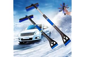 AHYDFSR Brosse à Neige pour Voiture, Dégivreur et grattoir à glace,3 en 1 Brosse À Neige Détachable pour Voiture Multifonctionnelle, avec poignée Ergonomique en Mousse, pour voitures, camions et SUV, Bleu
