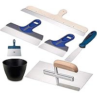 Colorus Maurer Set 7 tlg. | Maurerkelle Stuckateurkelle Fassadenspachtel Malerspachtel Stuckateurspachtel Gipserbecher…