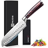PAUDIN Santoku Knife, Japanese Knife 7 inch, High Carbon Stainless Steel, for Home, Restaurant, Gift Box for Family & Restaur
