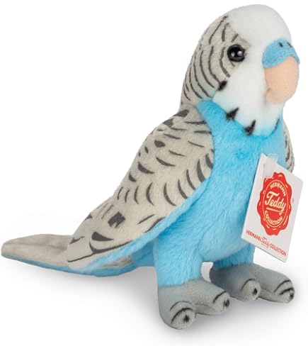 Teddy Hermann 94158 Budgie Green 13 cm, Jouet câlin avec Un Contenu recyclé idéal (matériau de Remplissage) : Hermann Teddy
