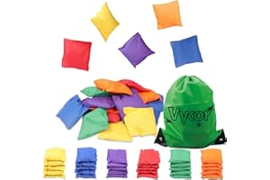 VYKOR 30 Pieces Bean Bags Kids Throwing Cornhole Bean Bags Nylon Sack Tossing Sports Outdoor Family Games Carnival Toy Party Game Bean Bag Toss Game for Boy Girl Adults（7cm）