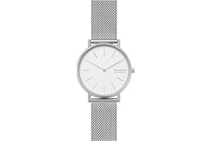 SKAGEN Signatur Watch for Women, Quartz Two Hand Movement with Stainless Steel or Leather Strap