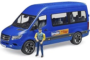 bruder 02681 - MB Sprinter Transfer mit Fahrer - 1:16 Fahrzeuge, Transporter, Bus, Auto, bworld Figur