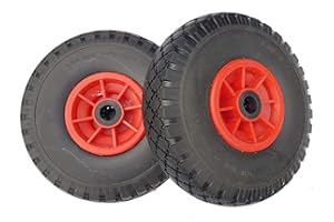 2 x FROSAL Sackkarrenrad PU Rad Sackkarre 260 mm 3.00-4 | 25 mm Achse | Sackkarrenrad Vollgummi | Ersatzrad Bollerwagen pannensicher | Reifen