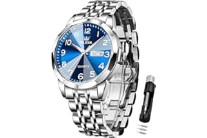 OLEVS Uhren Herren Business Kleid Analog Digital Quarz Edelstahl Wasserdicht Leuchtend Datum Luxus Armbanduhr Herren Geschenk