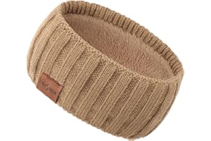 DRESHOW Diadema de Punto Cálido para Mujer Calentador de Orejas de Invierno Diademas de Ganchillo Bandas Gruesas para el Pelo de Lana