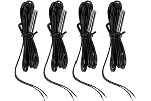 BTFO 4pcs 10K 3950 NTC Temperature Sensor Probe, 1m/39.37in Waterproof 10K Thermistor Probe for Refrigerator Freezer Aquarium Water Dispenser Industrial Equipment & DIY Projects