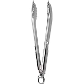 OXO Good Grips Paslanmaz &Ccedil;elik Uzun Barbek&uuml; Maşası, Dahili Şişe A&ccedil;acaklı 47,5 cm - Sosis, Sebze ve Daha Fazlası İ&ccedil;in