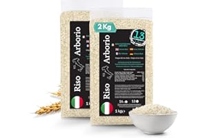 Riz Arborio Italien 2 kg – Spécial Risottos, Arancini et Soupes – Grains Fermes et Crémeux – Sans Gluten – Made in Italy - 13 di Ilaria