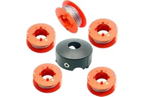 CDIYTOOL Bobina di filo per decespugliatore, diametro 1,6 mm, 8 m, per Bosch ART 23 26 30 Combitrim EASYTRIM, bobina di ricambio per decespugliatore con copertura F016L71088 (5 bobine + 1 copertura)