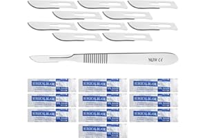 MJW 10 Pcs Scalpel Edges # 10 with Scalpel Handle No.3 Suitable for Sign, Craft, Card Making Cutter