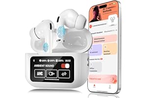 HAONLOOSN AI Language Translator Earbuds,144 Languages Bluetooth Translator Device and Accents 11 Offline Language Translation, Two-Way Translator Earphones for Language Learning/Travel/Business (White)