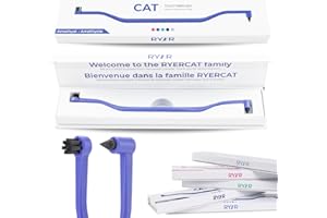 RYERCAT Dual Sided Cat Toothbrush - Kitten Toothbrush with Micro Head to fit into Cat/Kittens Mouth - Cat Dental Care Supplies - Pet Toothbrush for Cats (Amethyst Purple)