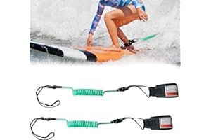 PMELCXD 2 Stücke Surfboard Leash Set, Sicherheits Seil für Surfbrett, Surfboard-Leine Anti-verschränkung Elastisch, Fußschlaufe mit Klettverschluss, Dehnbar Leine für SUP Surfboard