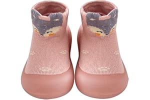 Aggroot Calzino Scarpe Primi Passi Neonato Calze Antiscivolo Sneakers Bambino Suola Morbida Scarpe in Gomma Traspirante Leggera per Bambino