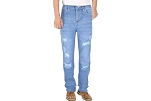 A2Z 4 Kids® Garçons Détendu Droit Fit Jambe Semi Évasée Déchiré Jeans Extensible Confortable Coton Ample Fitting Jeans Âge 5 6 7 8 9 10 11 12 13 14 Ans