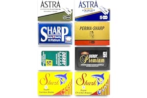 RAZOR BLADES CLUB Astra Shark Derby GiIIette Permasharp - 40 hojas de afeitar