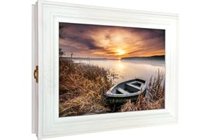 Cer-Plast Schlüsselkasten aus Holz, Hängeschrank mit Schlüsselbrett, Wandorganizer für Schlüsselaufbewahrung, Schlüsselschrank Vintage-Optik, Holzschlüsselbox