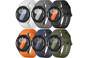 MYAPULUA Samsung Galaxy Watch 7/6/5/4/FE Strap 40/44/47/43/46/42/45 Silicone Sport Straps No Gap Band Men Women,6pack