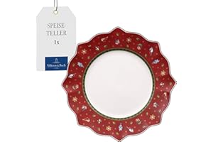 Villeroy & Boch Toy's Delight Roter Speiseteller, 29 cm, Premium Porzellan