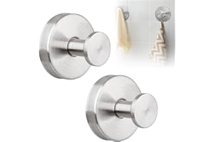 CIMOWN 2 Pezzi Ganci a Ventosa Super Resistenti, Ganci Ventosa Bagno, Supportano Fino a 5 kg, Impermeabile, Resistenti all'Umidità e alla Ruggine (Argento)