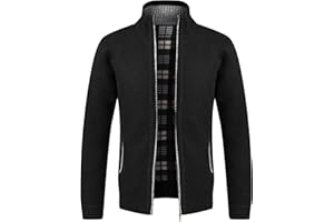 GLESTORE Strickjacke Herren Trachtenjacke Cardigan Fleecejacke Strickjacken für Herren Strickfleecejacke