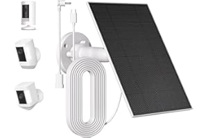 AUGSTCI Solar Panel for Ring Camera – Compatible with Spotlight Cam Plus/Pro&Stick Up Cam/Pro 2nd/3rd Gen,Built-In 5200mAh Battery,4W Weatherproof Charger with 13ft Cable & 360° Adjustable Screw-Mount Bracket